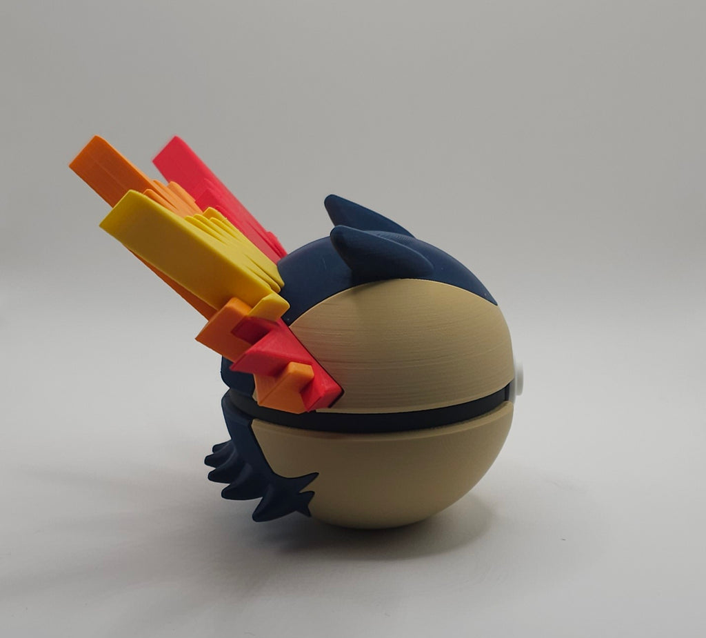 Pokemon Character Design- 3D Printed Pokeball- Typhlosion - Unique Display Collectible