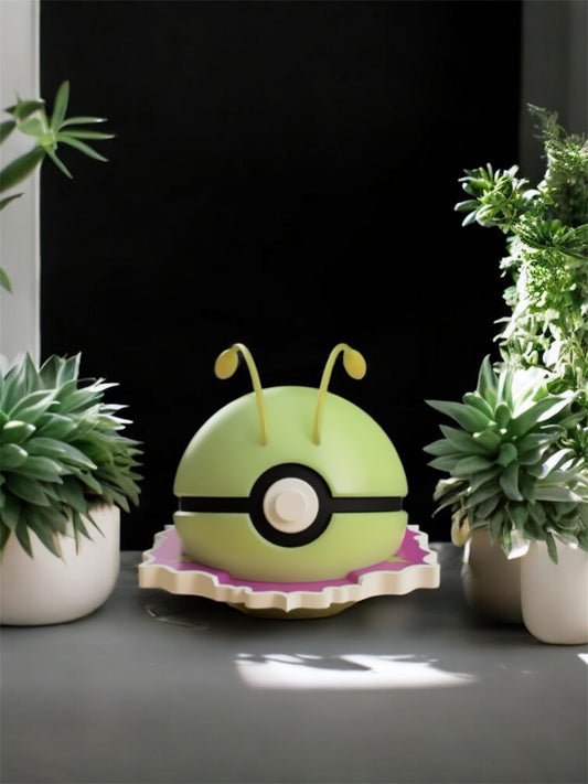 Pokemon Character Design- 3D Printed Pokeball- Meganium- Unique Display Collectible