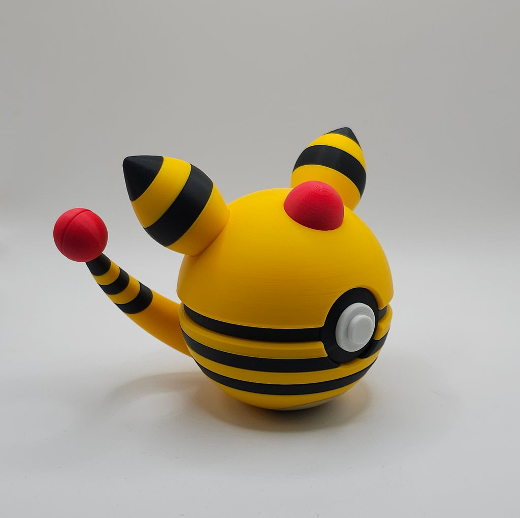 Pokemon Character Design- 3D Printed Pokeball- Ampharos - Unique Display Collectible