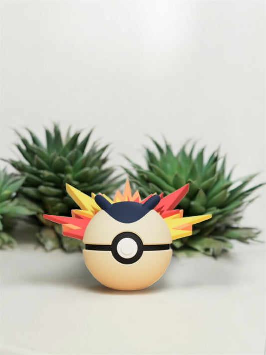 Pokemon Character Design- 3D Printed Pokeball- Typhlosion- Unique Display Collectible