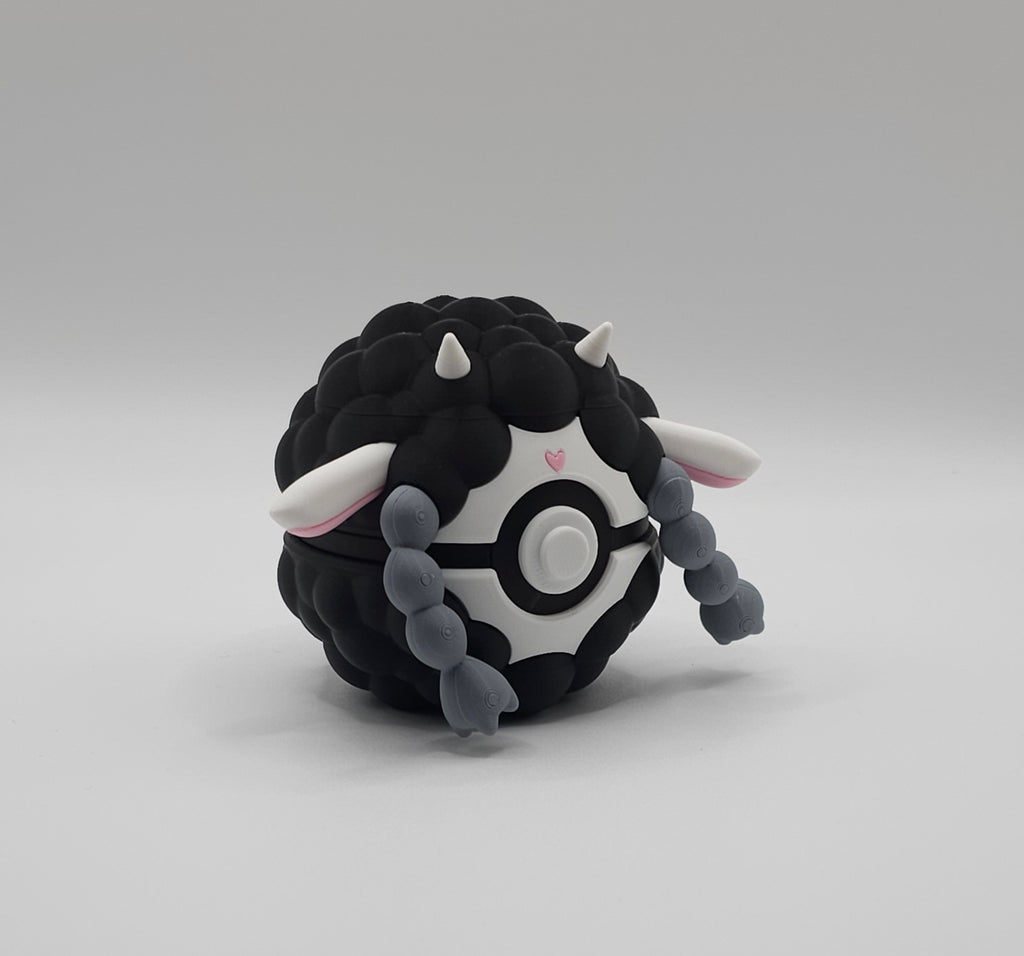 Pokemon Character Design - 3D Printed Pokeball - Wooloo - Unique Display Collectible