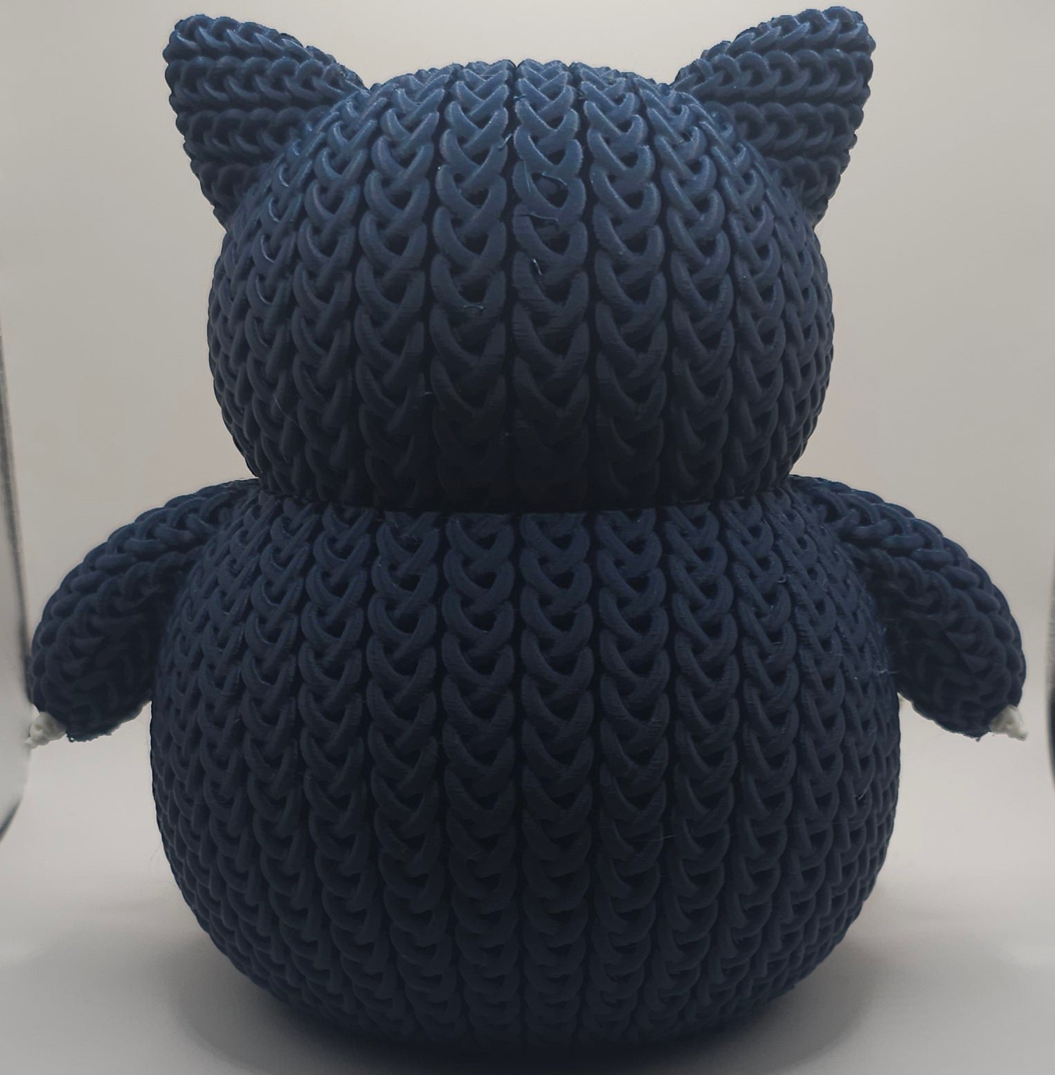 Knitted Design- 3D Printed Snorlax Figure- Unique Display Collectible