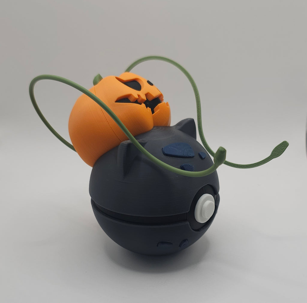 Pokemon Character Design 3D Printed Pokeball - Halloween Bulbasaur - Unique Display Collectible