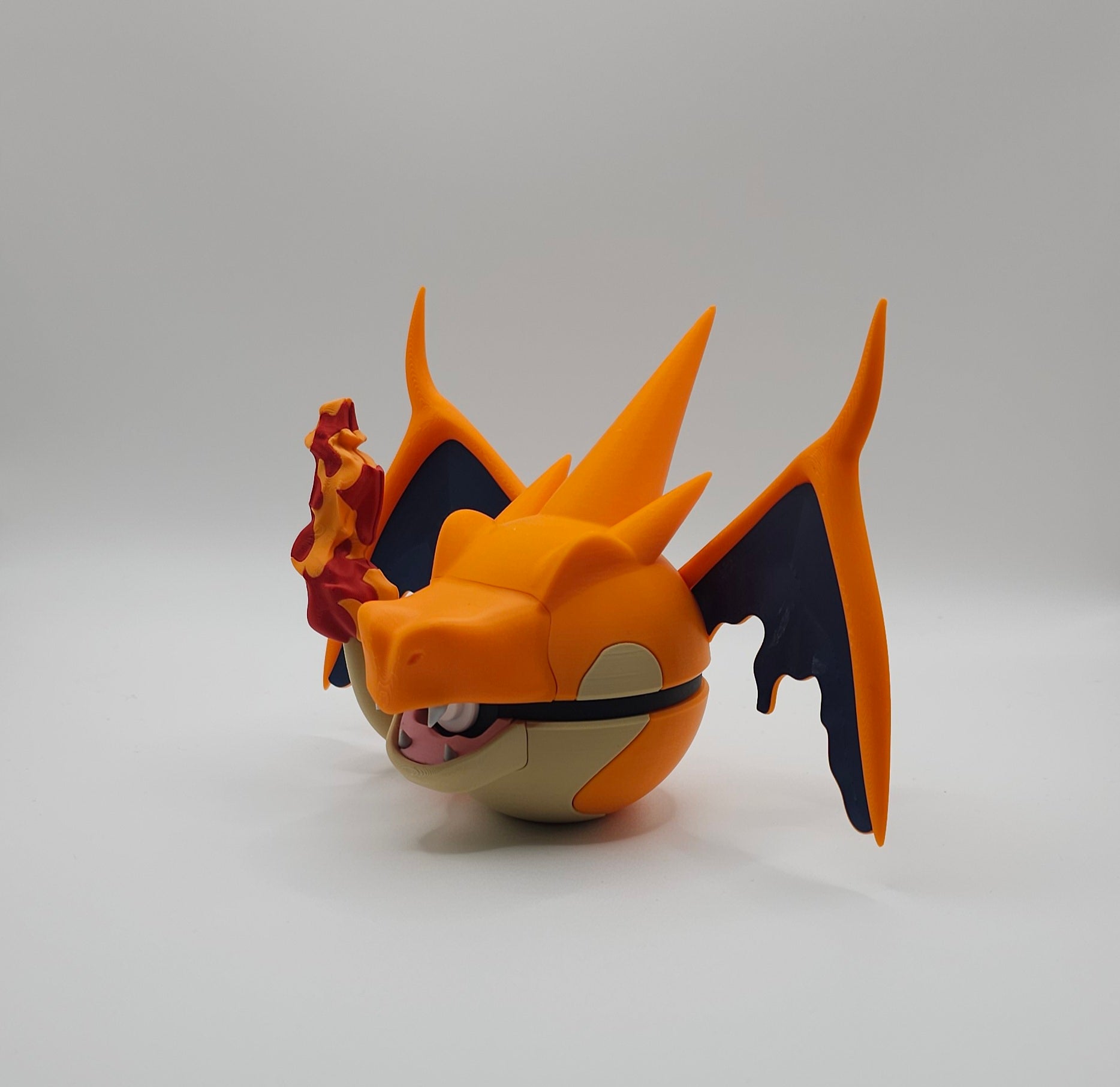 Pokemon Character Design- 3D Printed Pokeball- Mega Charizard Y- Unique Display Collectible