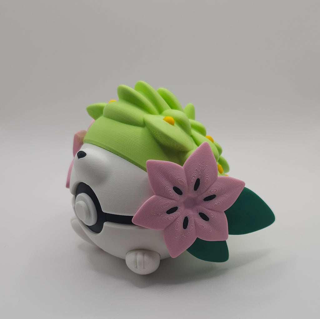 Pokemon Character Design- 3D Printed Pokeball- Shaymin (Land Form)- Unique Display Collectible