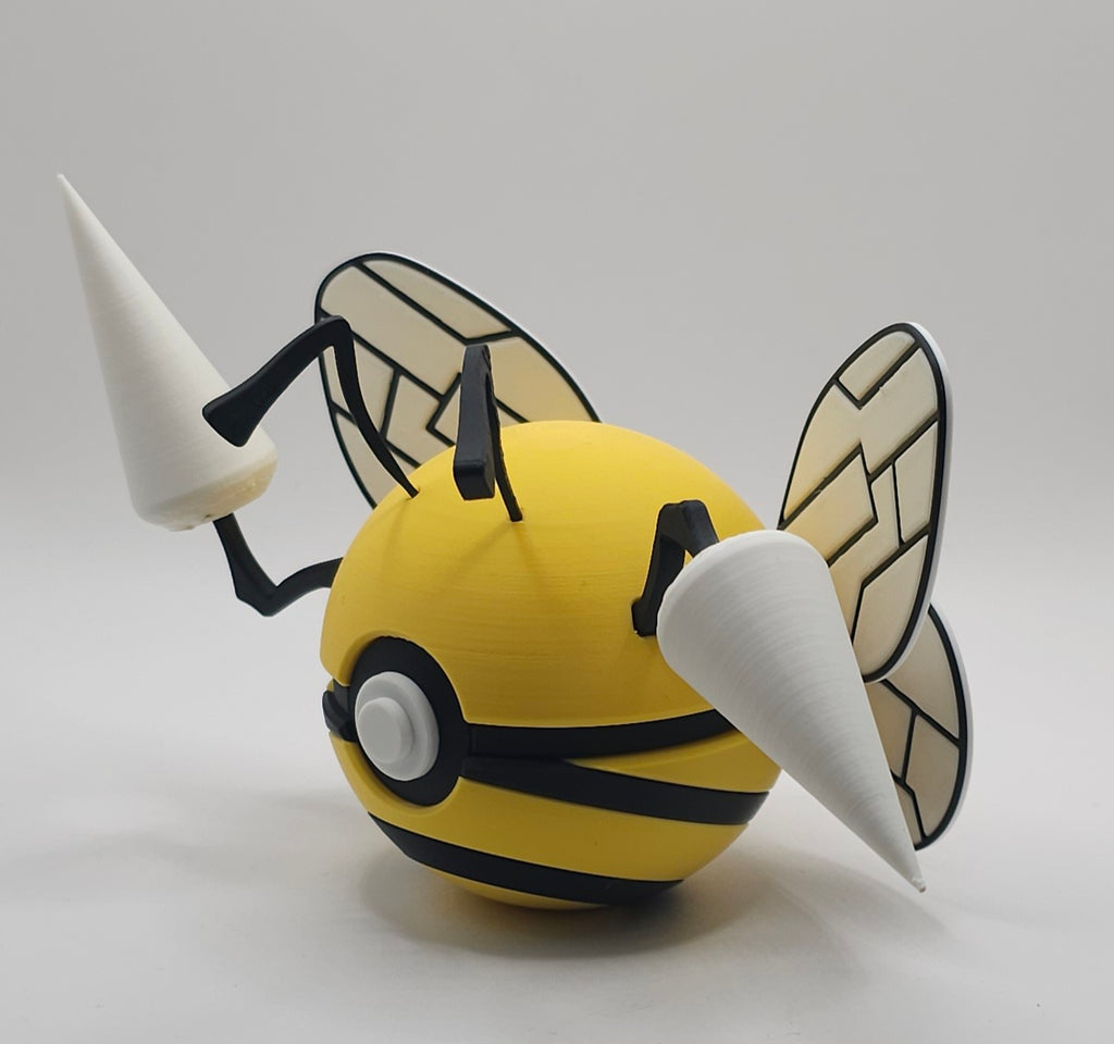 Pokemon Character Design - 3D Printed Pokeball - Beedrill - Unique Display Collectible