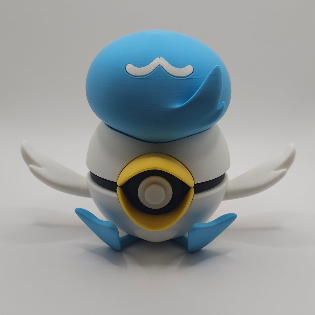 Pokemon Character Design- 3D Printed Pokeball- Quaxly- Unique Display Collectible