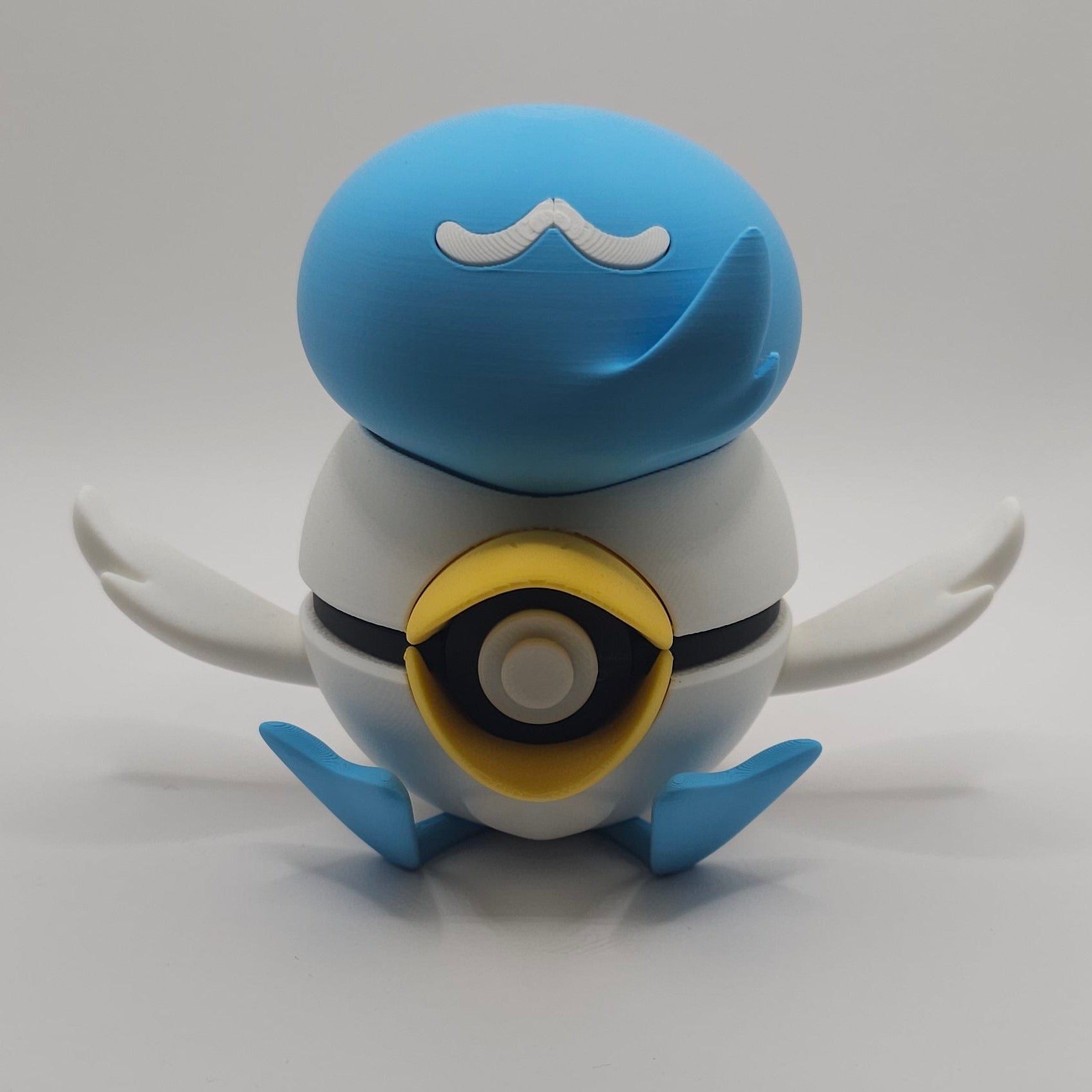 Pokemon Character Design- 3D Printed Pokeball- Quaxly- Unique Display Collectible