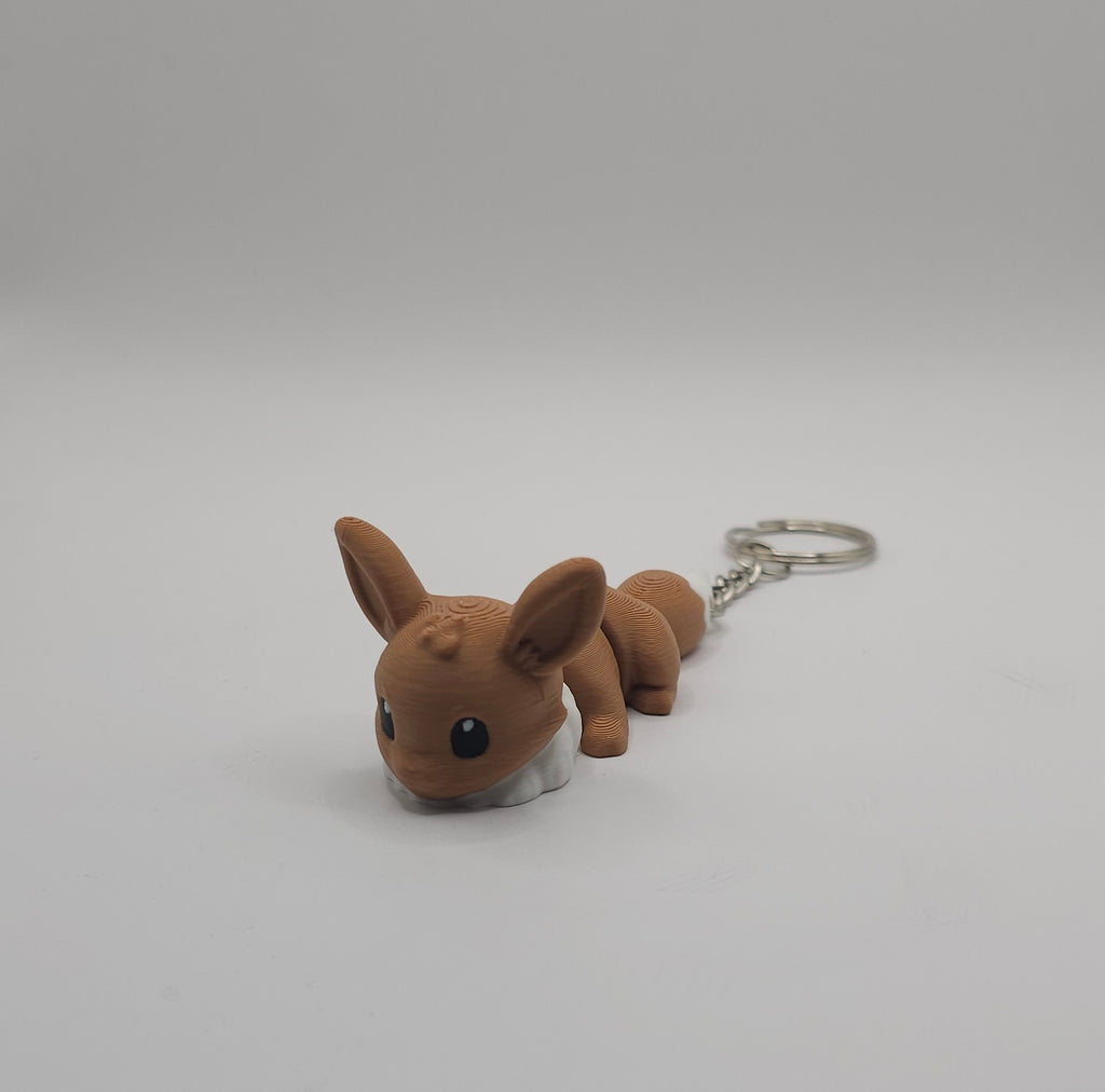 Eevee & Eeveelutions Pokemon Character- 3D Printed Flexi Keychain- Unique Fan Art Collectible