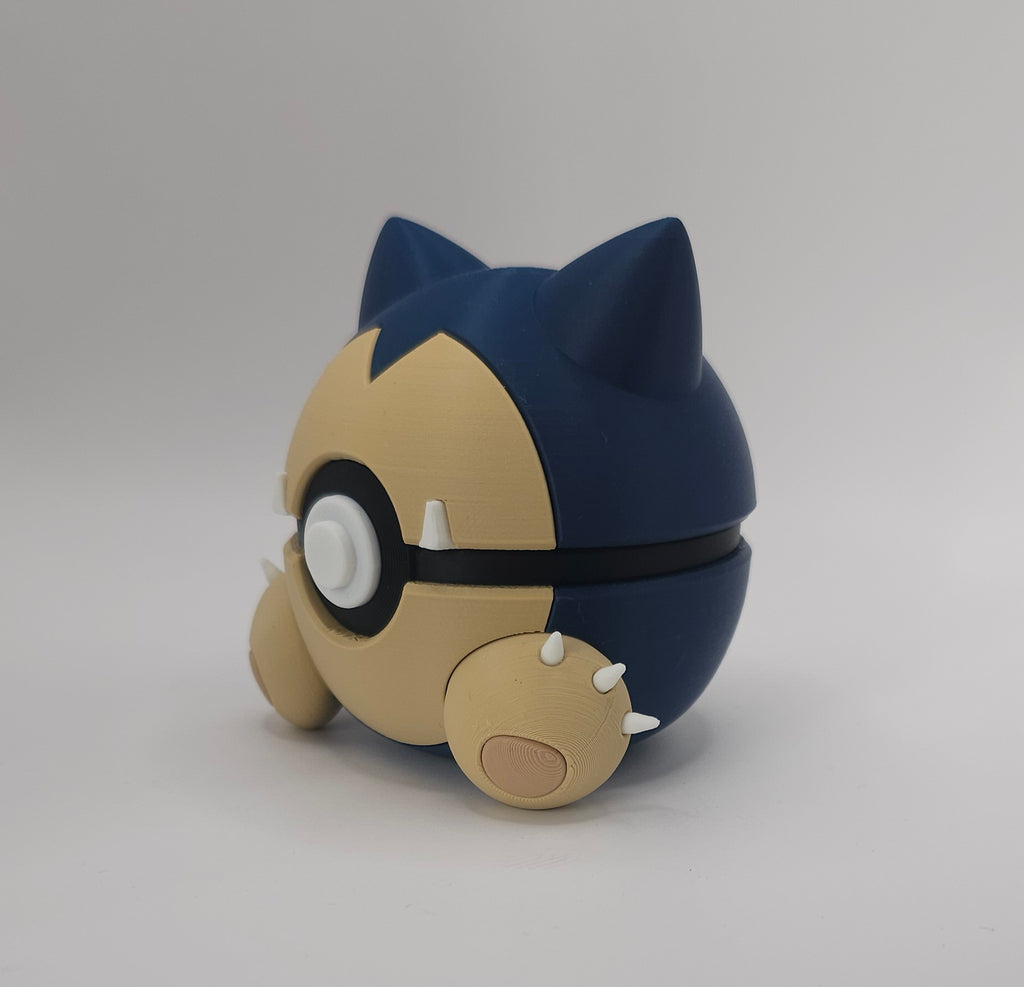 Pokemon Character Design 3D Printed Pokeball - Snorlax - Unique Display Collectible