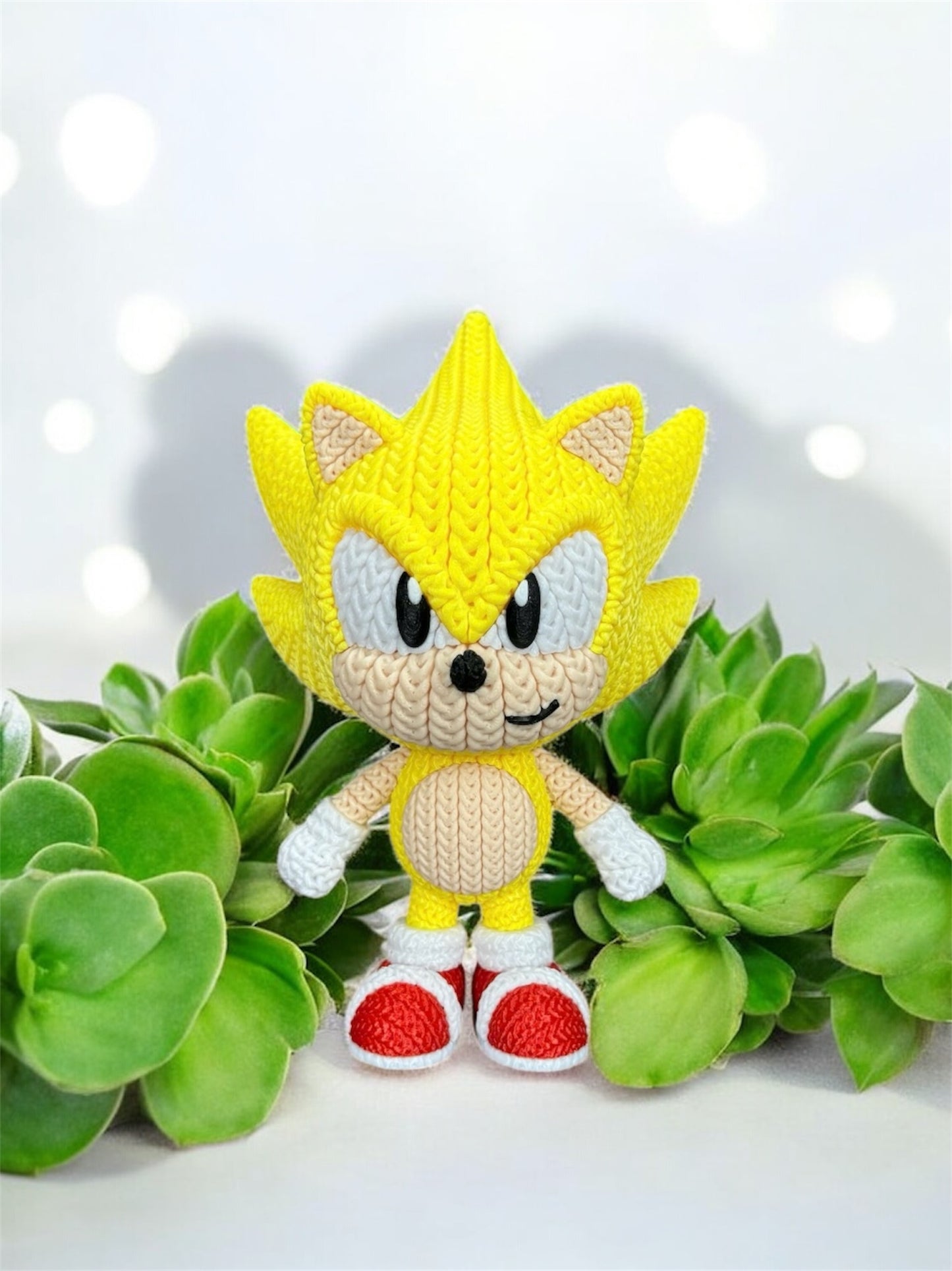 Knitted Design - 3D Printed Sonic the Hedgehog Character Figures - Unique Display Collectibles
