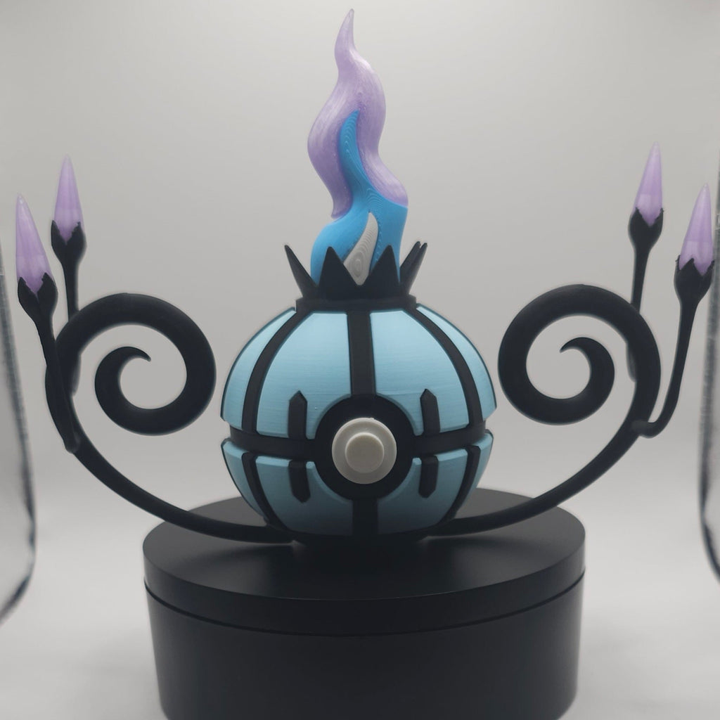 Pokemon Character Design- 3D Printed Pokeball- Chandelure- Unique Display Collectible
