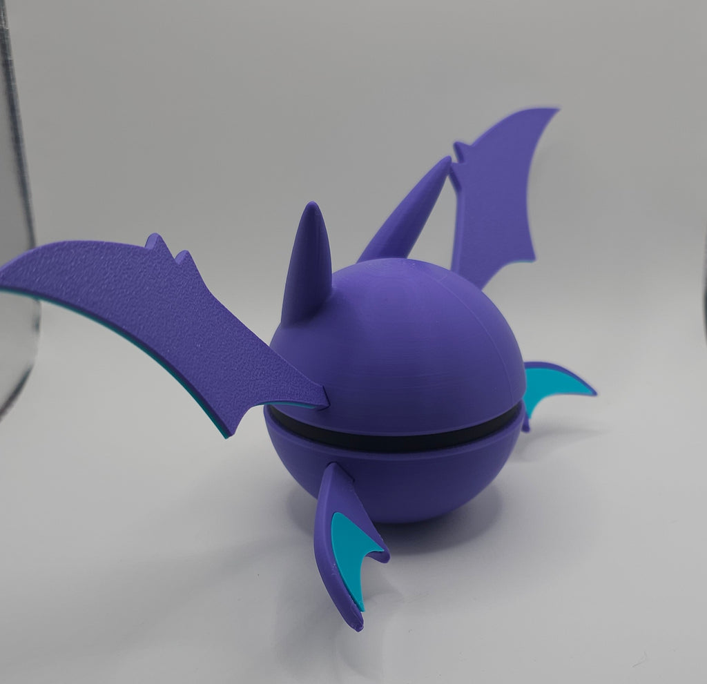 Pokemon Character Design- 3D Printed Pokeball- Crobat- Unique Display Collectible