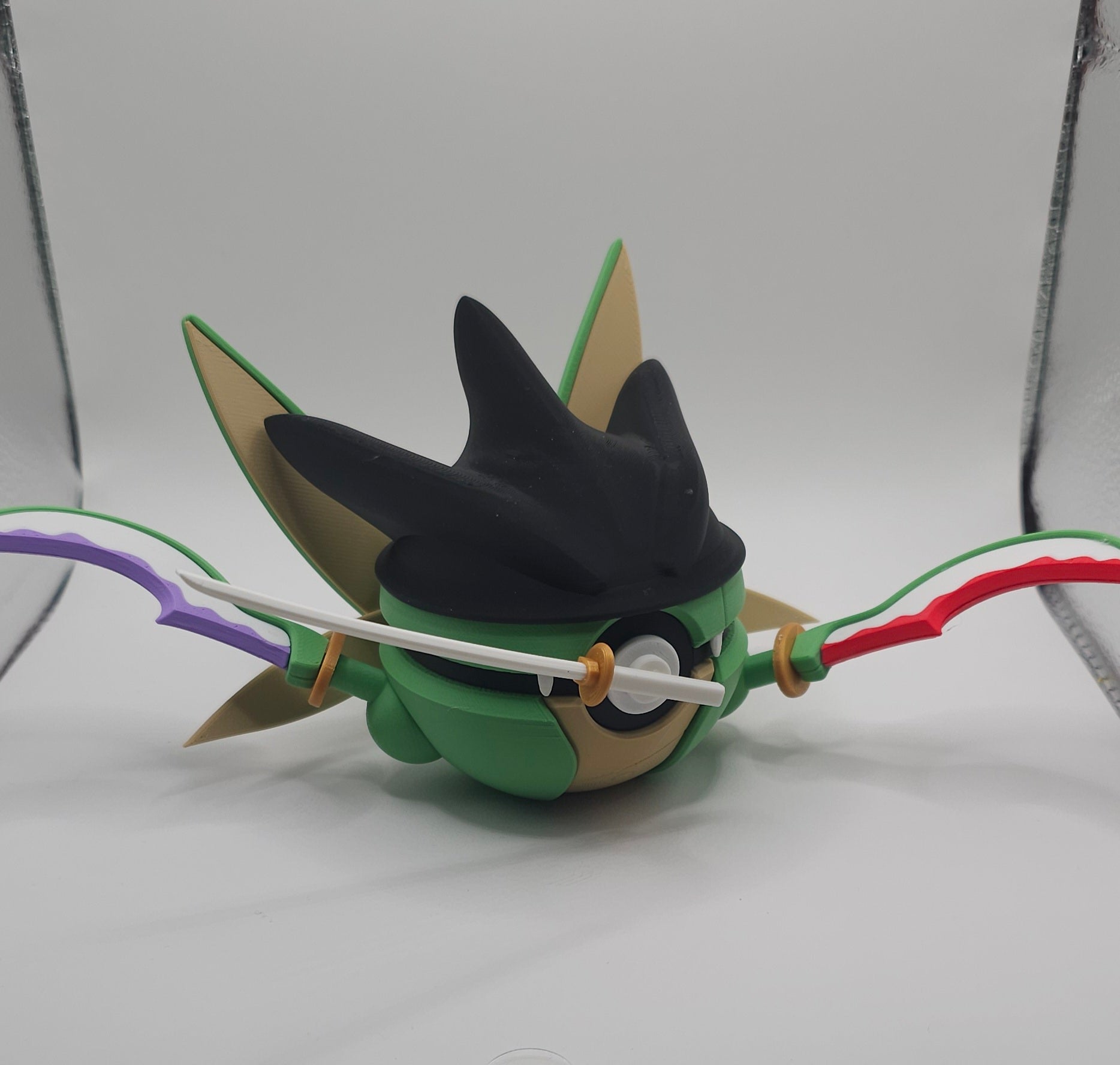 Zoro x Scyther Pokemon Character Design- 3D Printed Pokeball- Unique Display Collectible