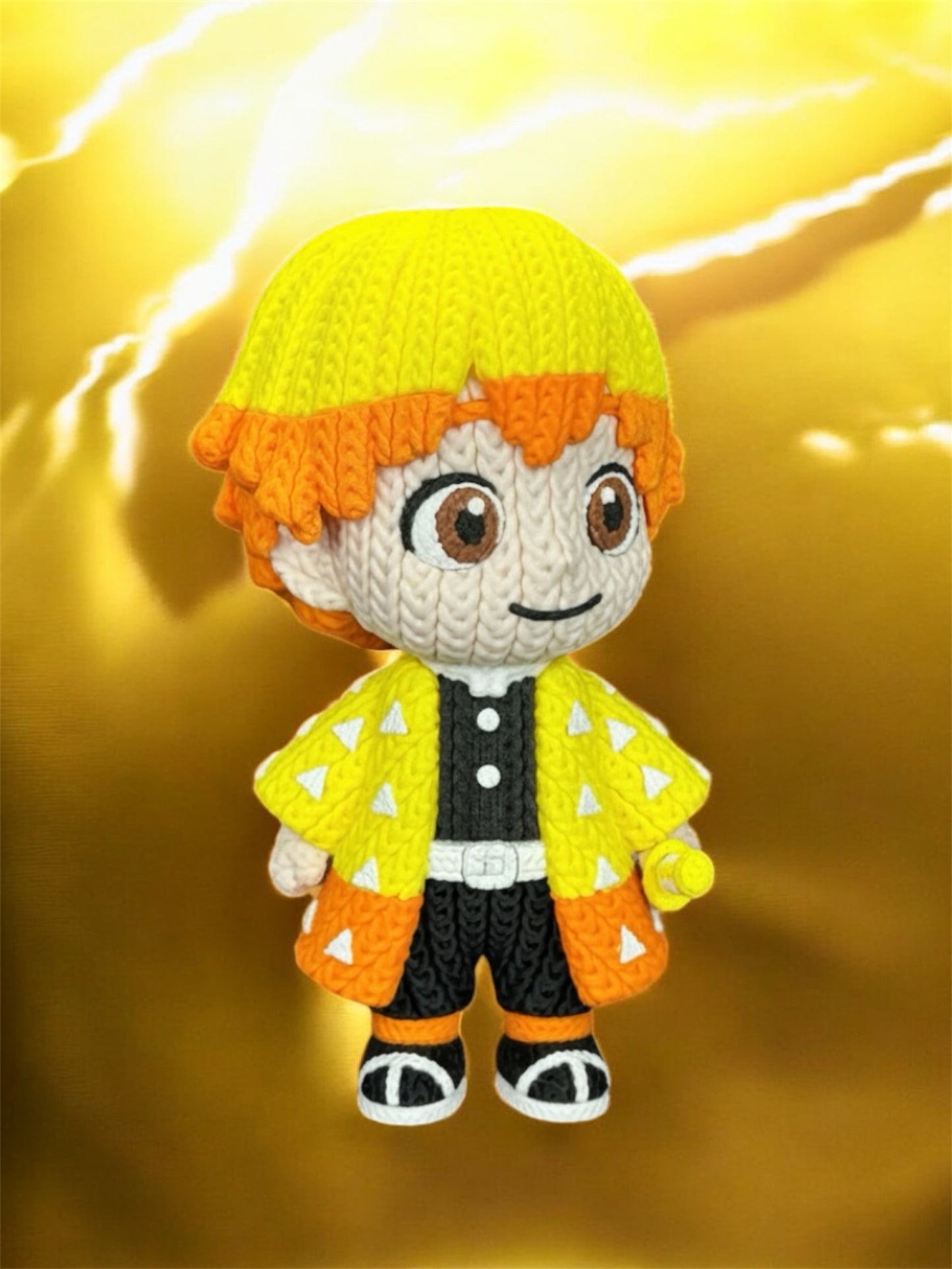 Knitted Design - 3D Printed Demon Slayer Character Figures - Unique Display Collectible