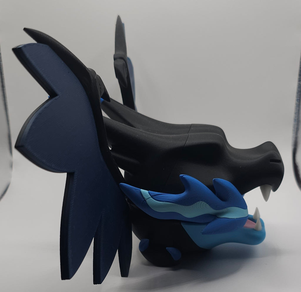 Ultra Mega Charizard X Pokemon Character Design- 3D Printed Realism Pokeball- Unique Display Fan Art Collectible