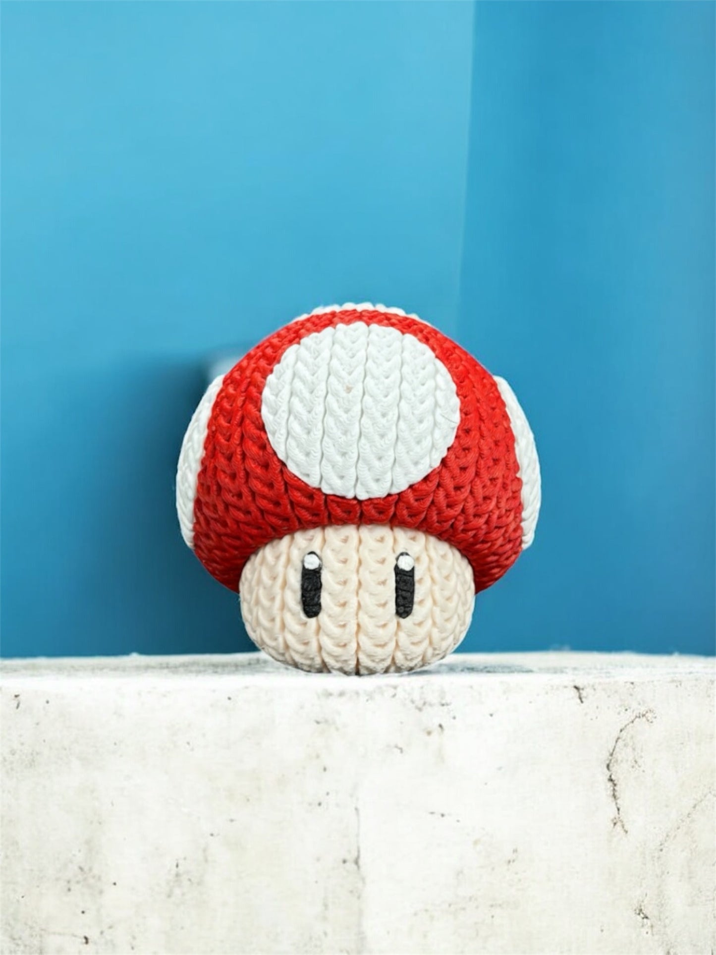 Knitted Design - 3D Printed Super Mario- Inspired Figures - Unique Display Collectible