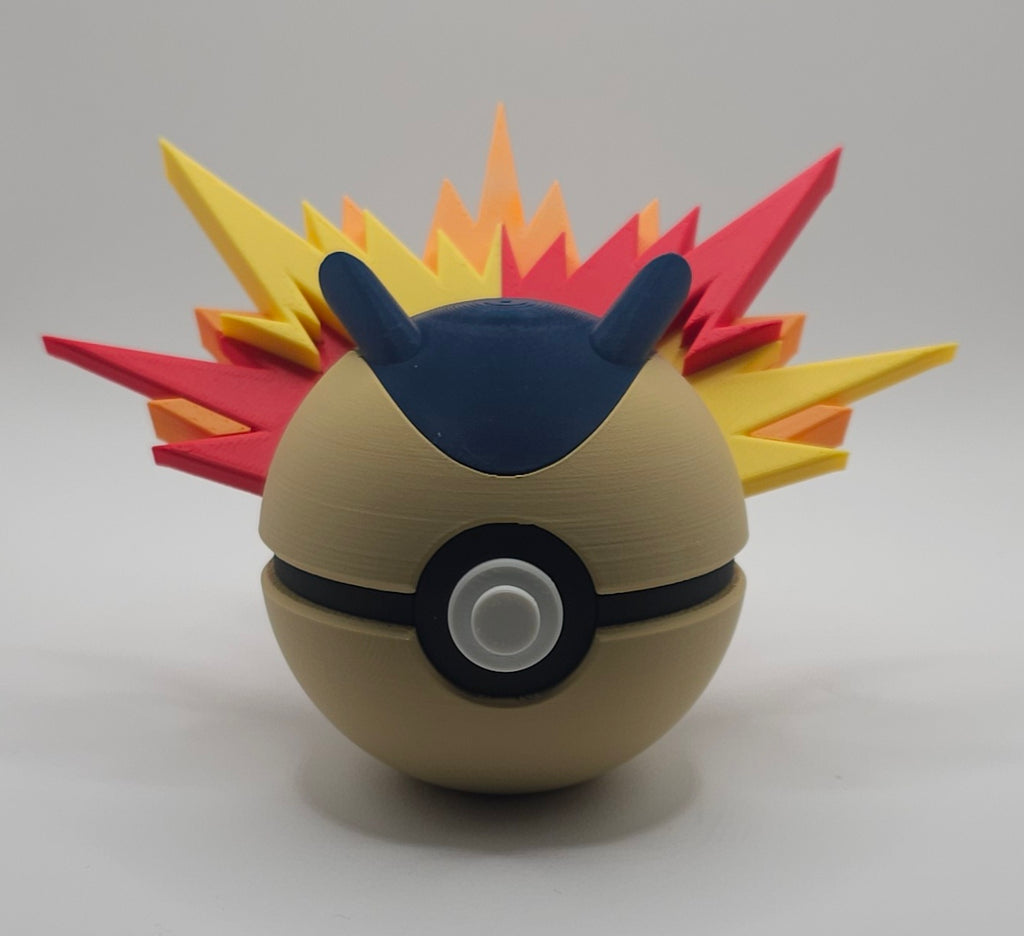Pokemon Character Design- 3D Printed Pokeball- Typhlosion - Unique Display Collectible