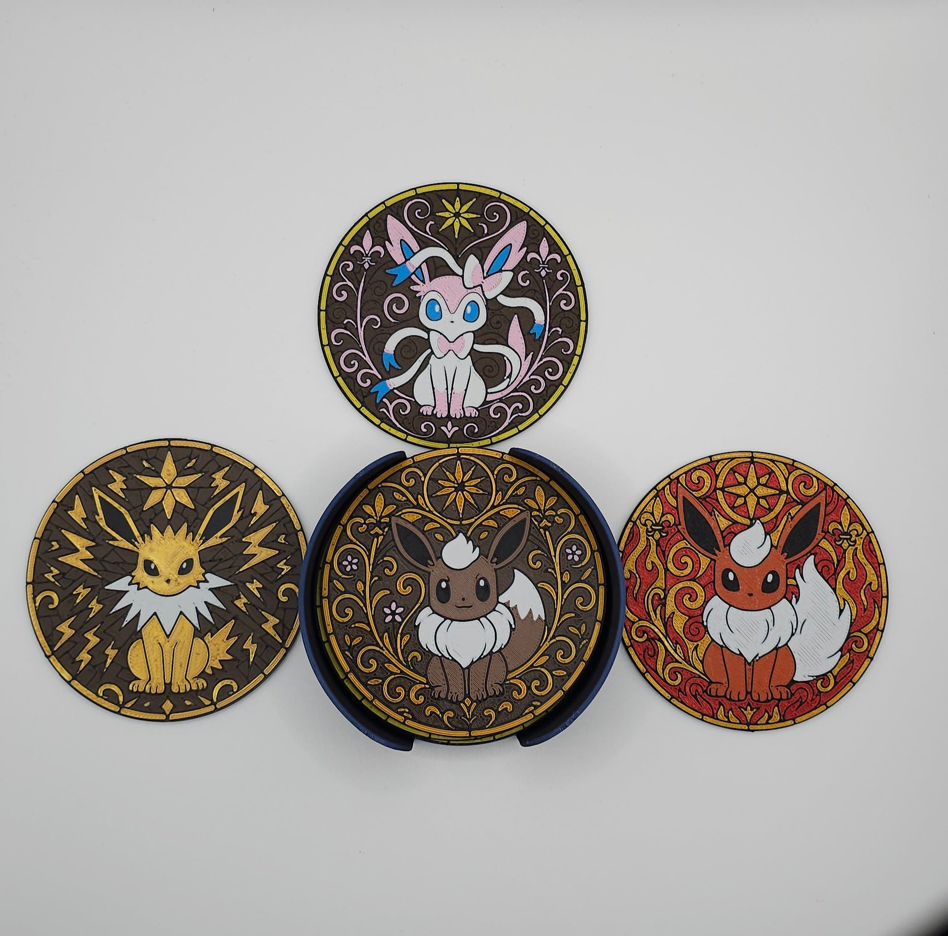 Eevee & Eeveelutions Coaster Set with Holder