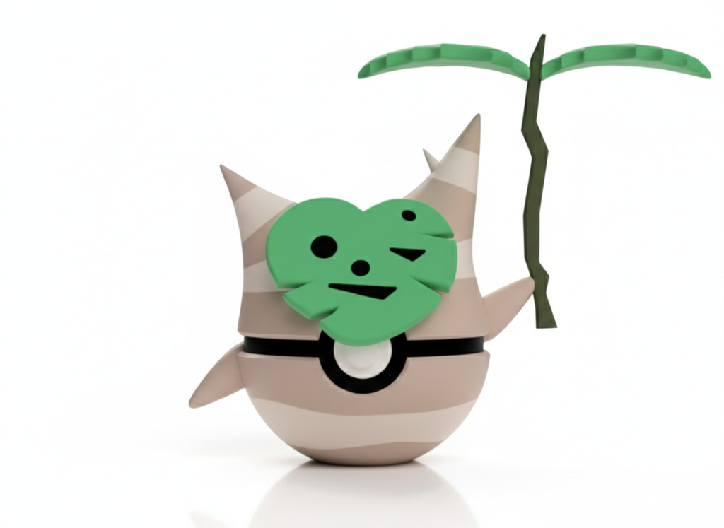 Zelda- Korok- 3D Printed Pokeball Figure- Unique Display Collectible