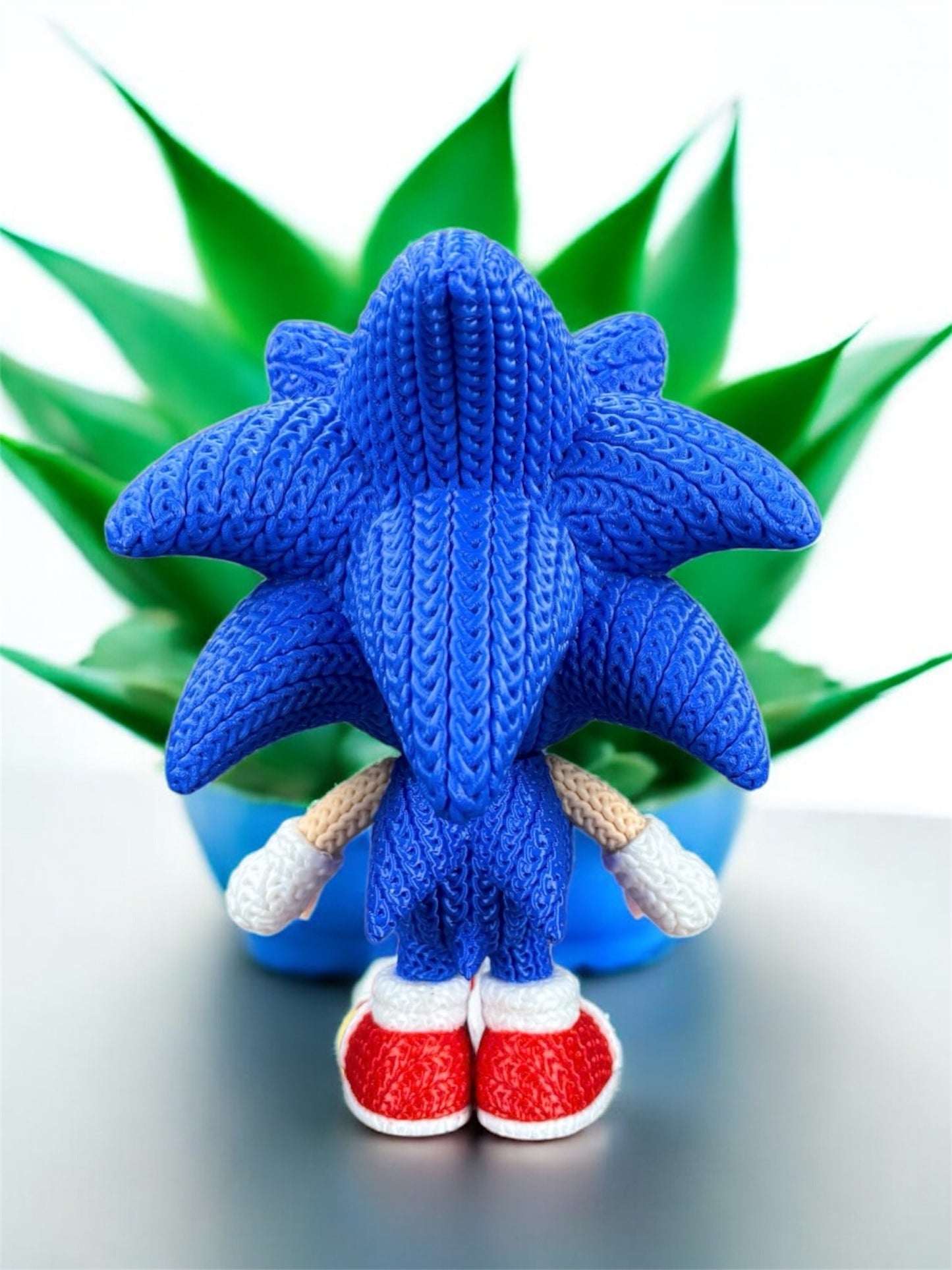 Knitted Design - 3D Printed Sonic the Hedgehog Character Figures - Unique Display Collectibles