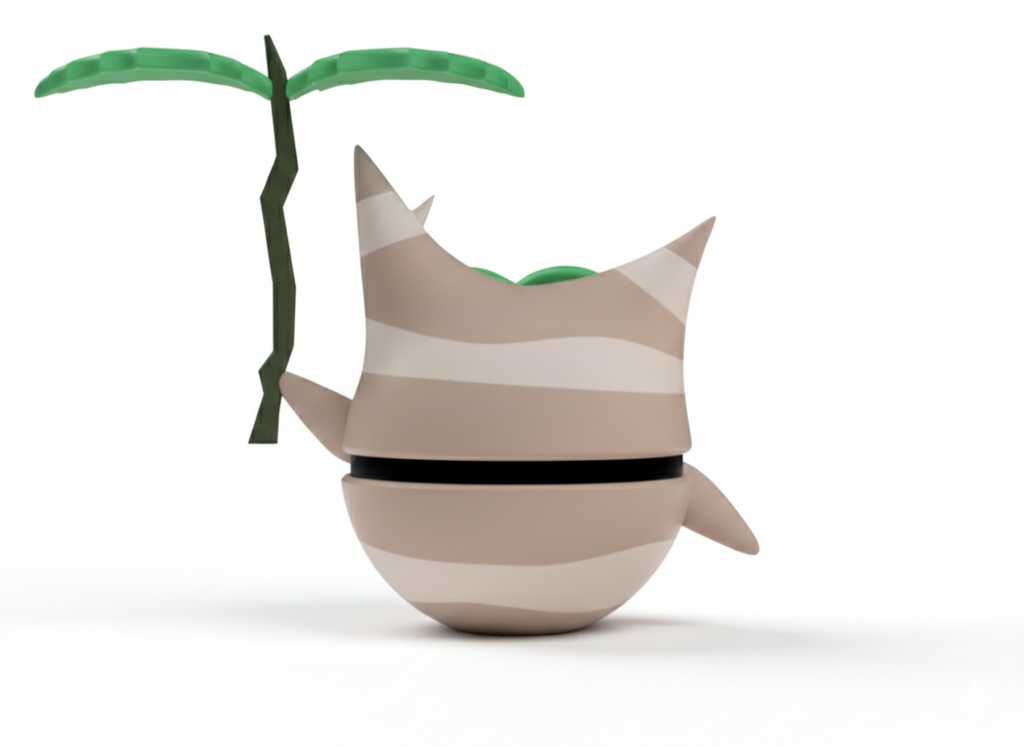Zelda- Korok- 3D Printed Pokeball Figure- Unique Display Collectible