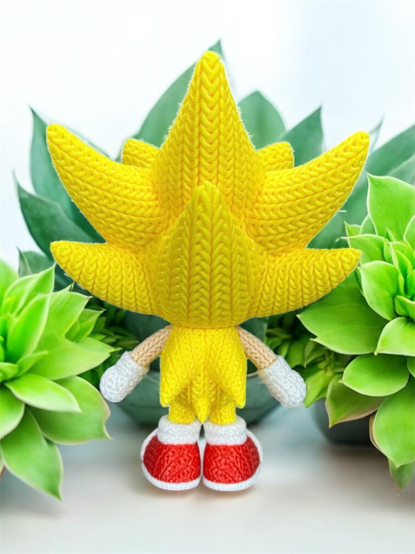 Knitted Design - 3D Printed Sonic the Hedgehog Character Figures - Unique Display Collectibles