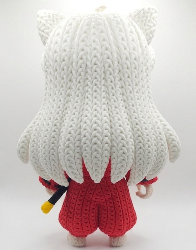Knitted Design- 3D Printed Inuyasha Character Figure- Unique Display Collectible