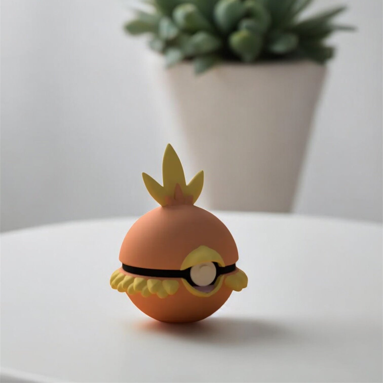 Pokemon Character Design- 3D Printed Pokeball- Torchic- Unique Display Collectible