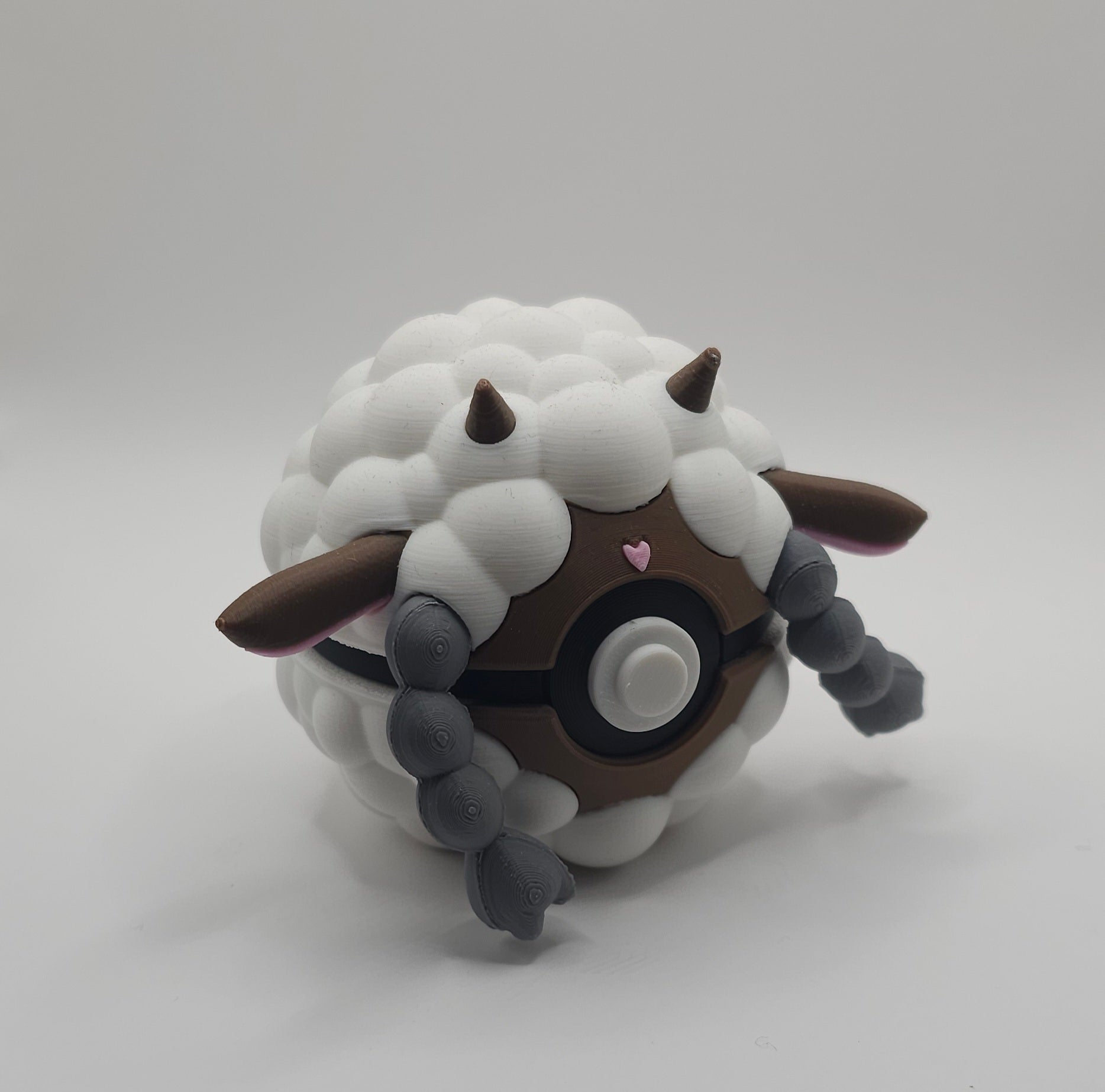 Pokemon Character Design - 3D Printed Pokeball - Wooloo - Unique Display Collectible