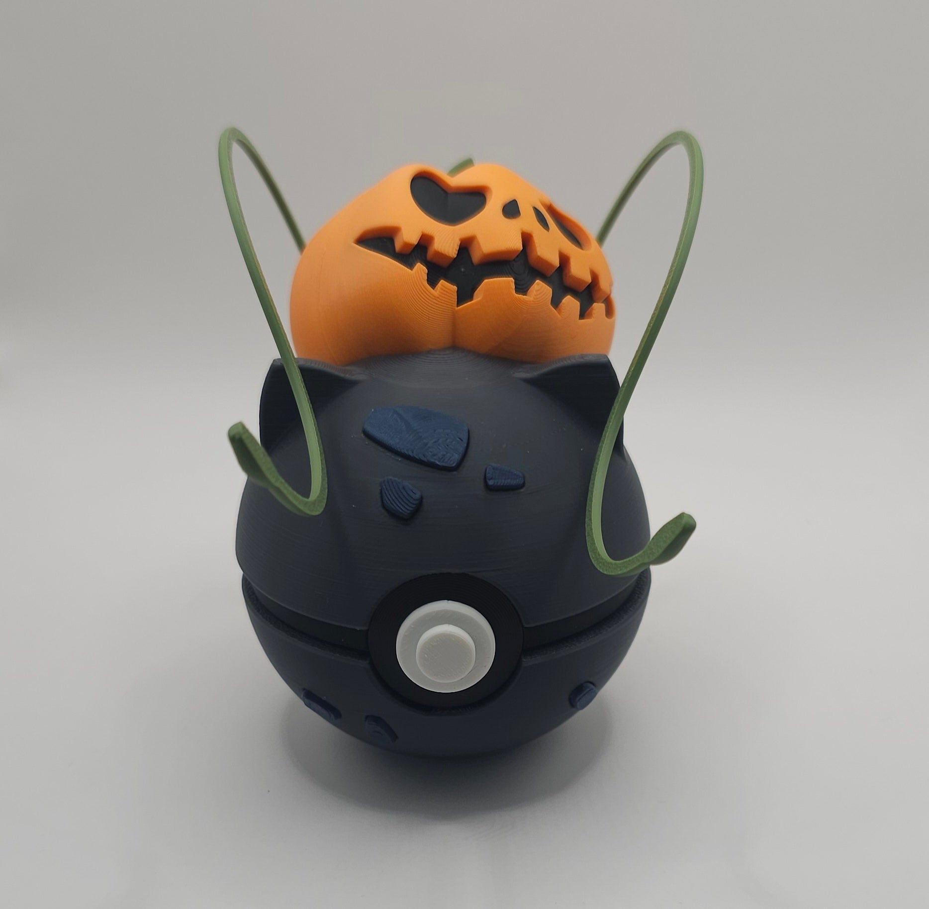 Pokemon Character Design 3D Printed Pokeball - Halloween Bulbasaur - Unique Display Collectible