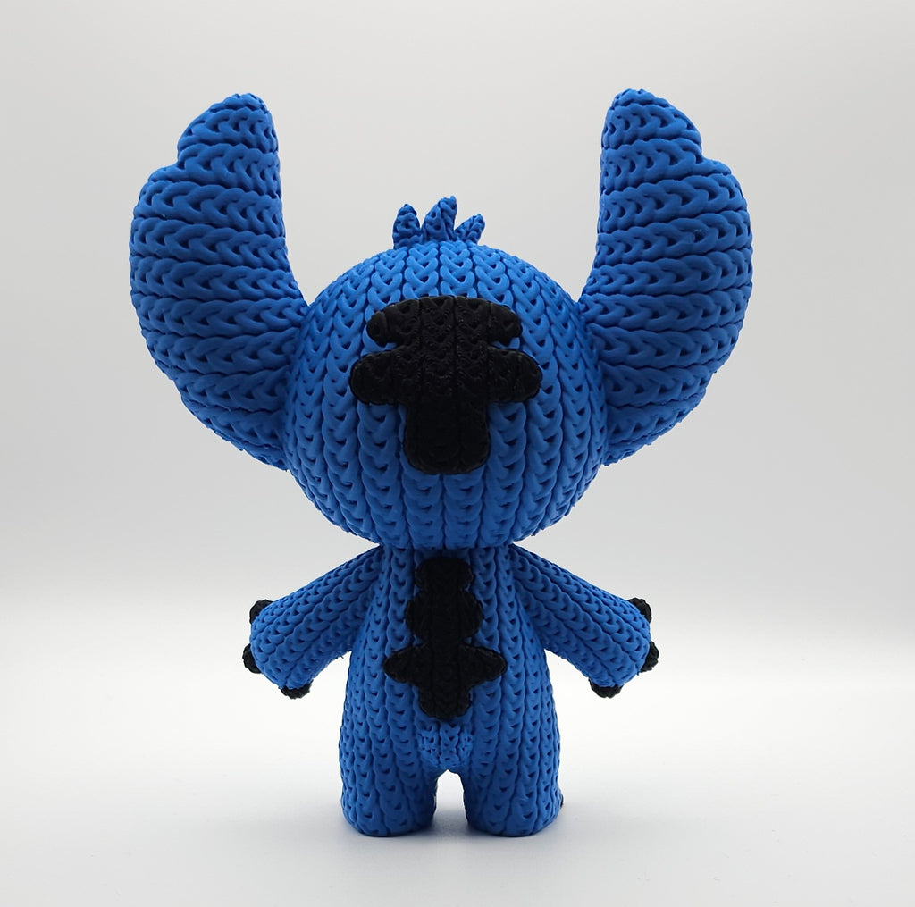 Knitted Design - 3D Printed Lilo & Stitch Inspired Character Figures - Unique Display Collectible