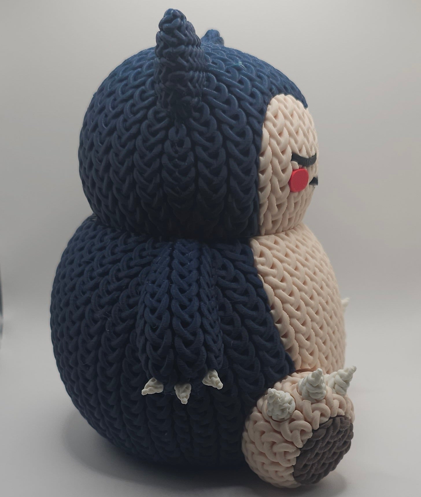 Knitted Design- 3D Printed Snorlax Figure- Unique Display Collectible