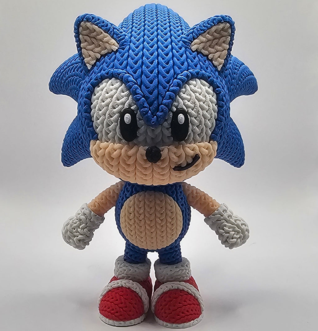 Sonic & Friends- 3D Printed Knitted Design Figures- Unique Display Fan Art Collectibles