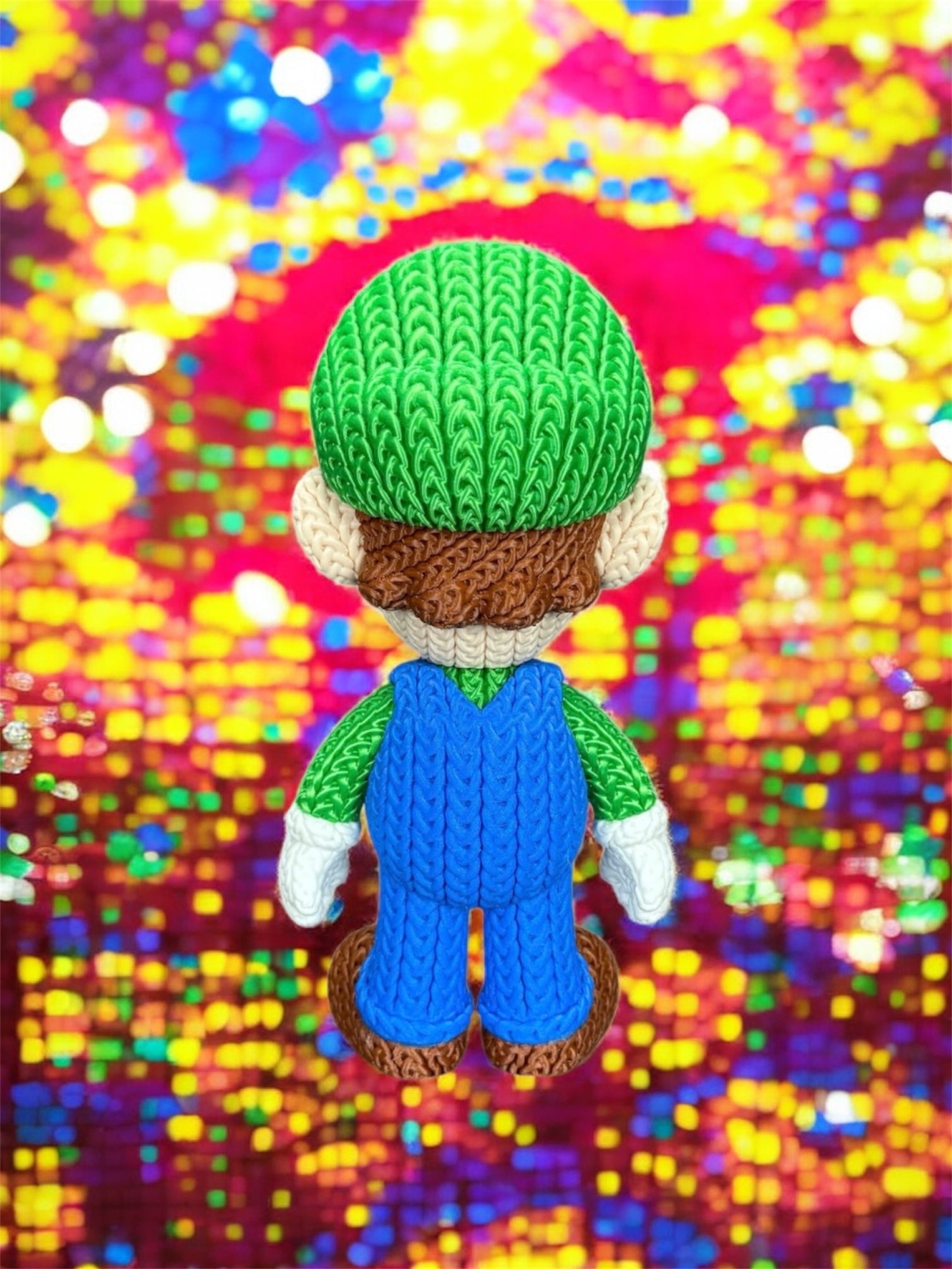 Knitted Design - 3D Printed Super Mario- Inspired Figures - Unique Display Collectible