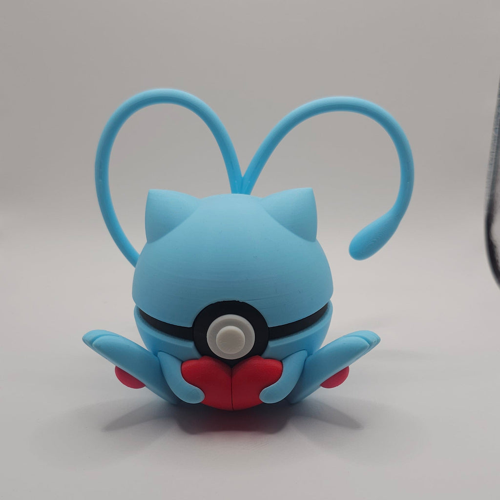 Pokemon Character Design- 3D Printed Pokeball- Valentine Mew- Unique Display Collectible