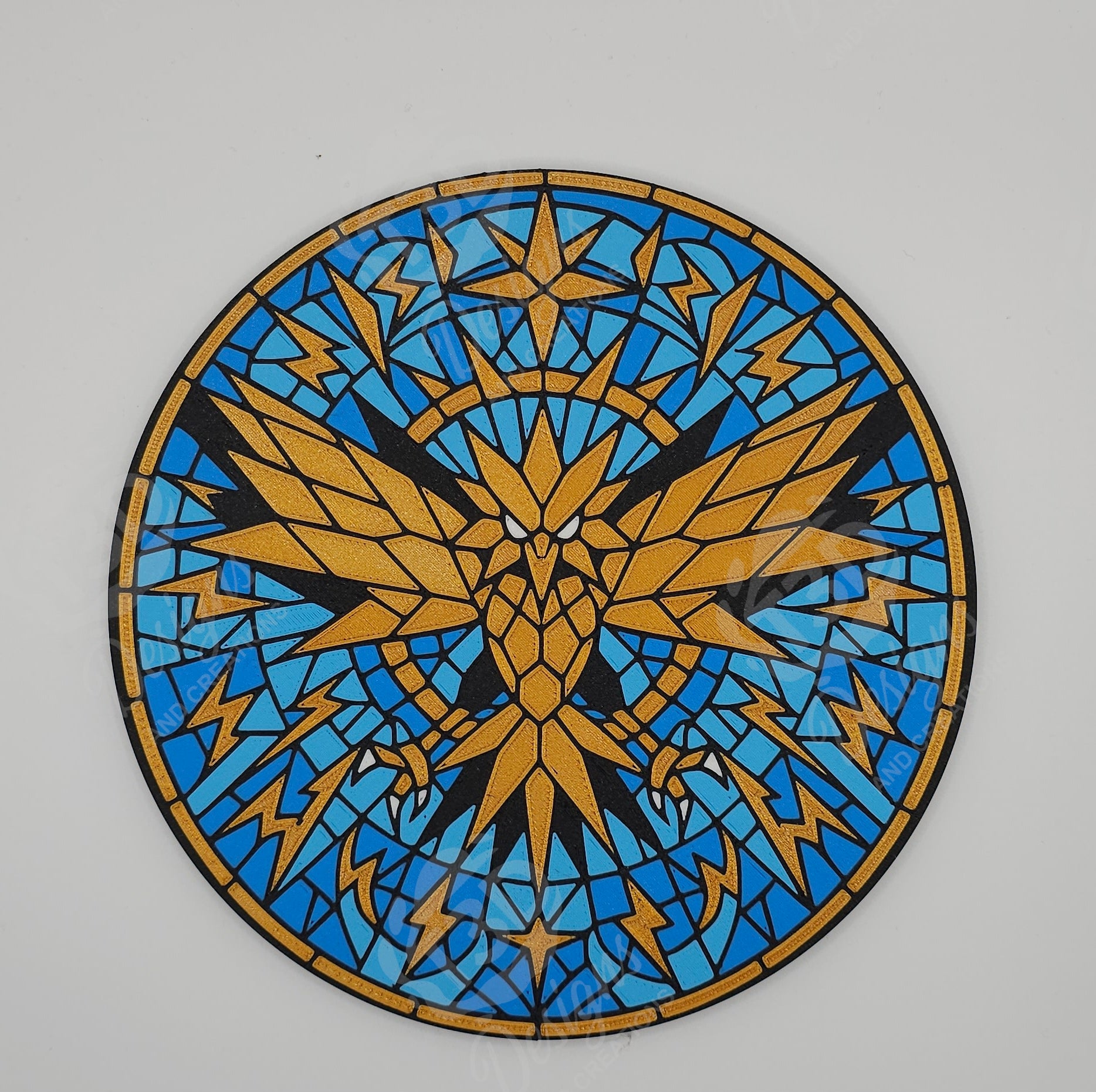 Zapdos Stained Glass Inspired Wall Art
