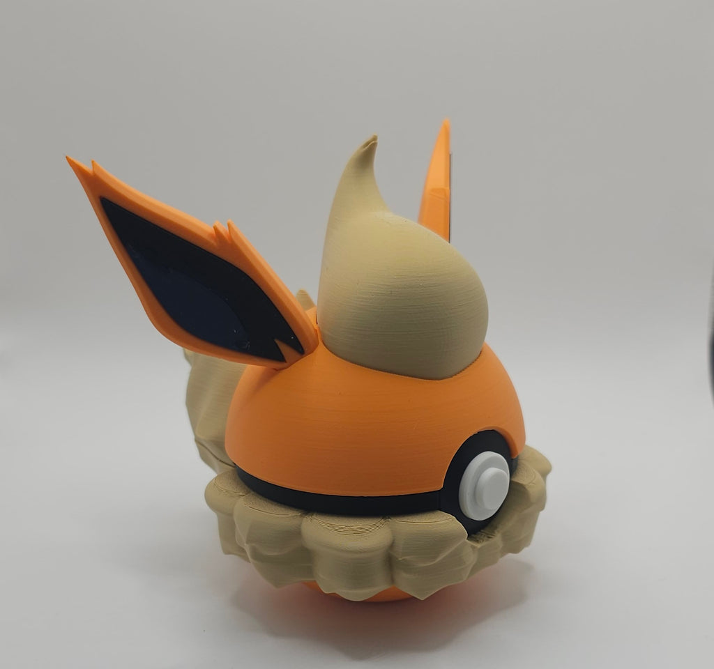 Pokemon Character Design - 3D Printed Pokeball - Flareon - Unique Display Collectible