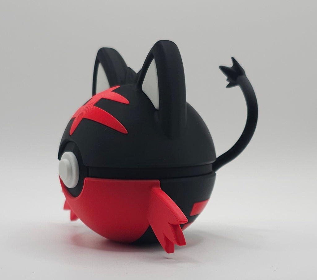 Pokemon Character Design- 3D Printed Pokeball- Litten- Unique Display Collectible