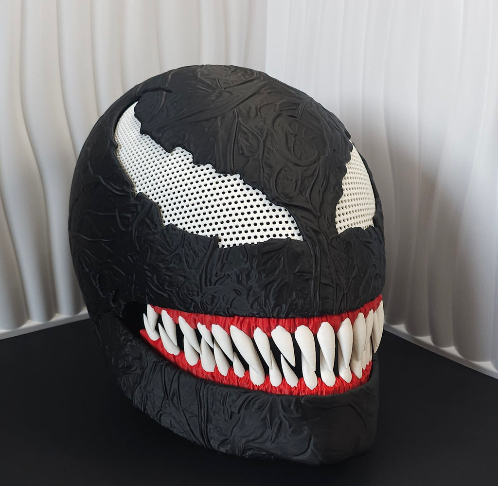 Venom Inspired Full Head Mask- 3D Printed Magnetised Back - Unique Fan Art Design