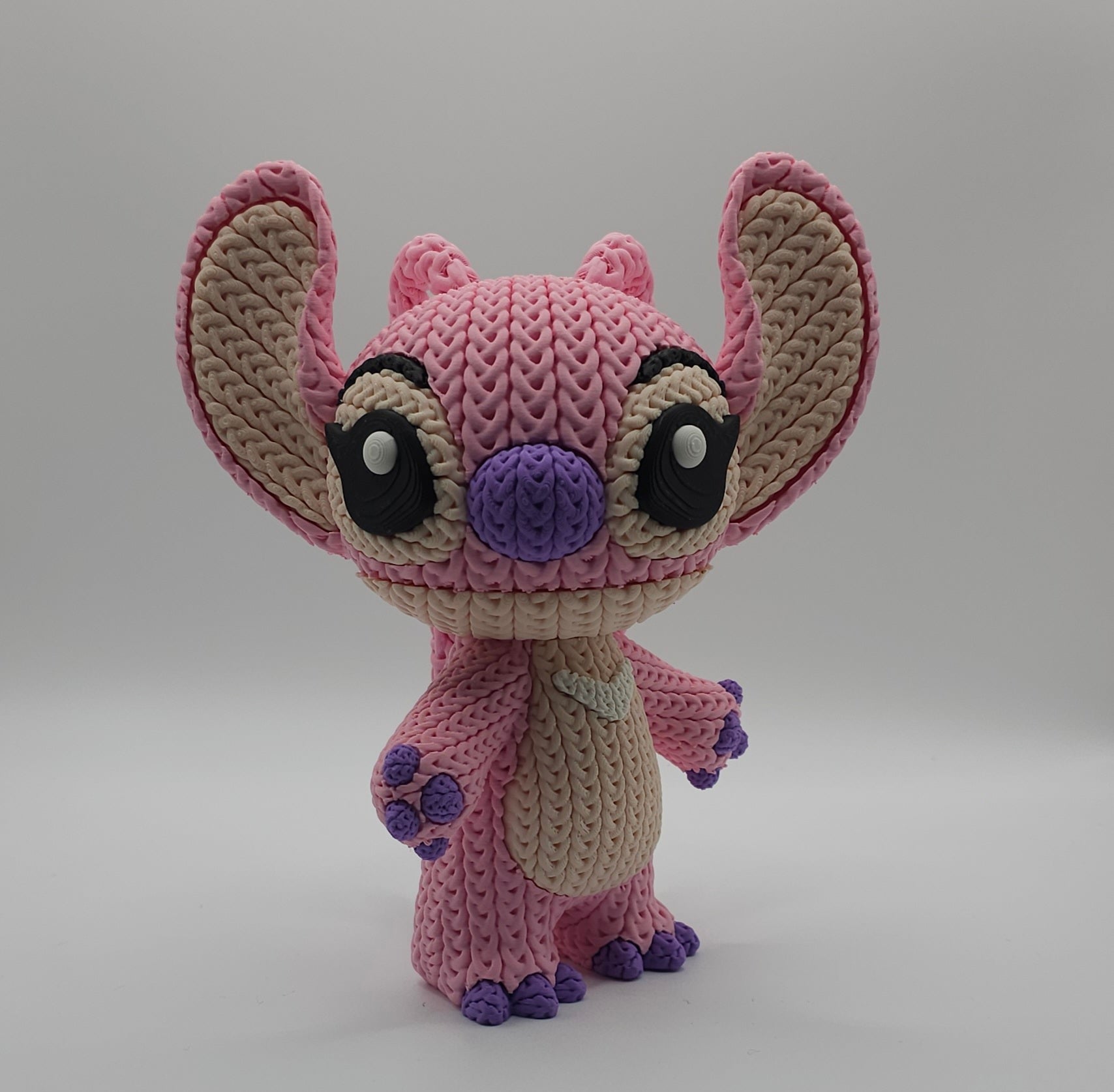 Knitted Design - 3D Printed Lilo & Stitch Inspired Character Figures - Unique Display Collectible