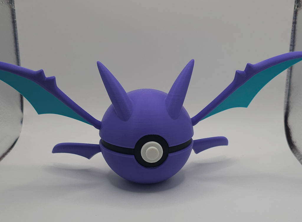 Pokemon Character Design- 3D Printed Pokeball- Crobat- Unique Display Collectible