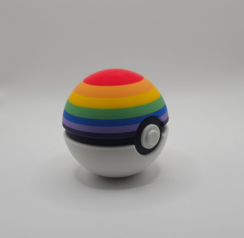 Pokemon inspired Pride Ball - 3D Printed - Unique Fan Art Collectible