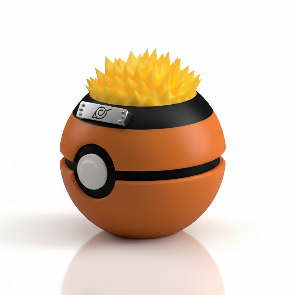 Naruto Inspired Pokeball- 3D Printed Unique Display Collectible