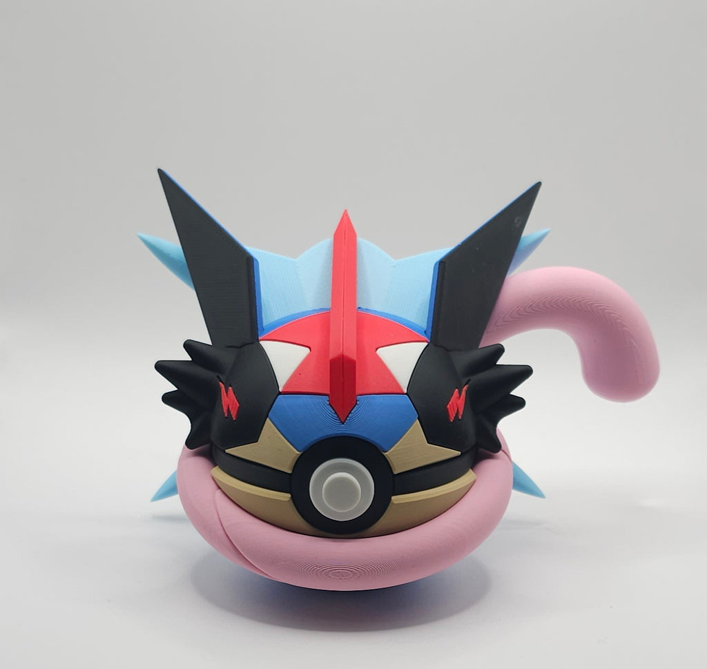 Pokemon Character Design- 3D Printed Pokeball- Ash's Greninja- Unique Display Collectible