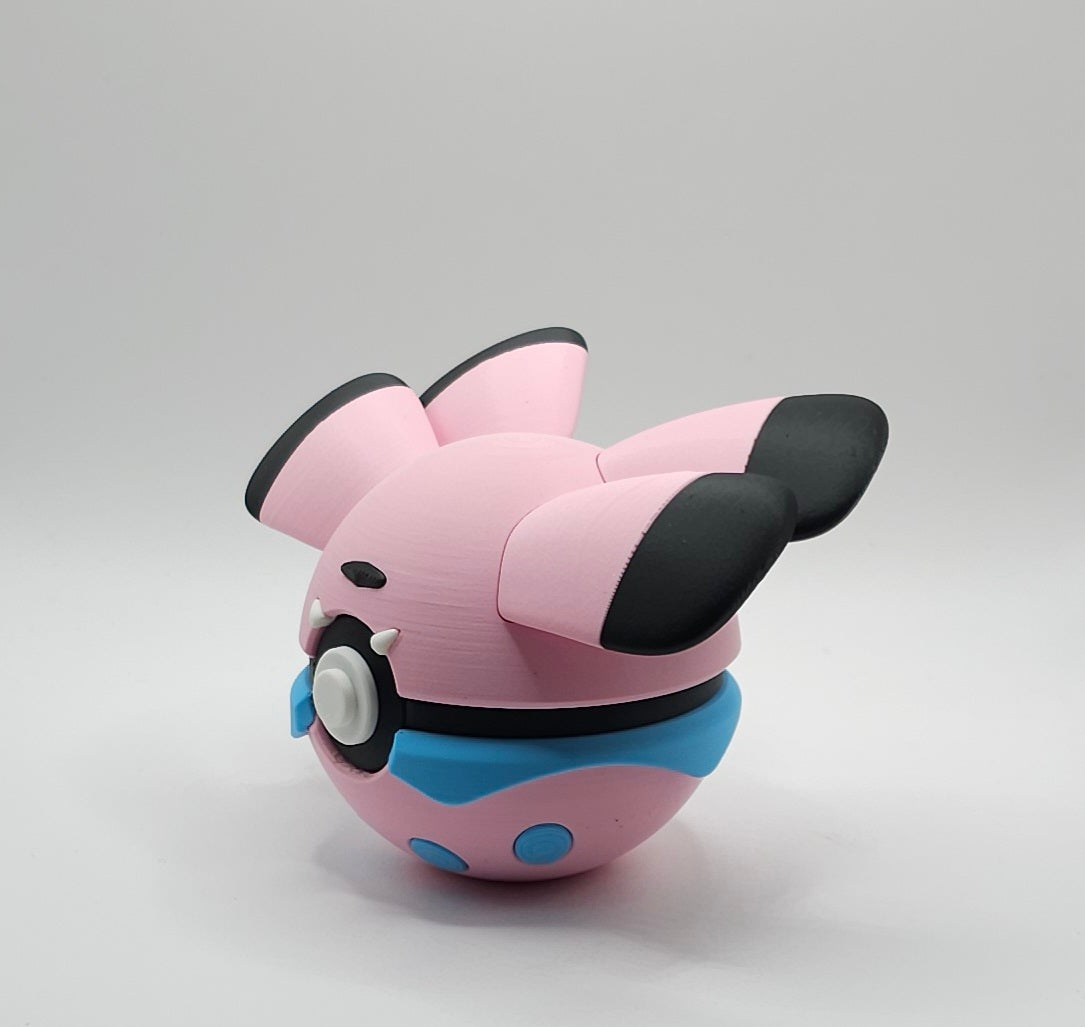 Pokemon Character Design- 3D Printed Pokeball- Snubbull - Unique Display Collectible