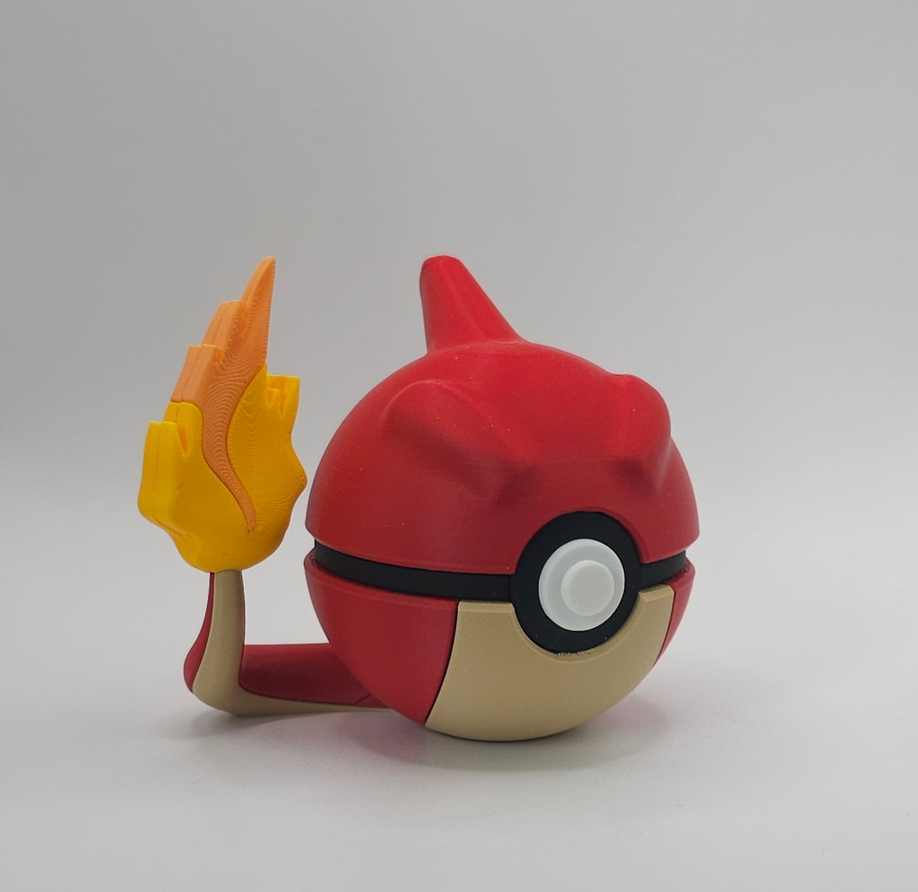 Pokemon Character Design - 3D Printed Pokeball - Charmeleon - Unique Display Collectible