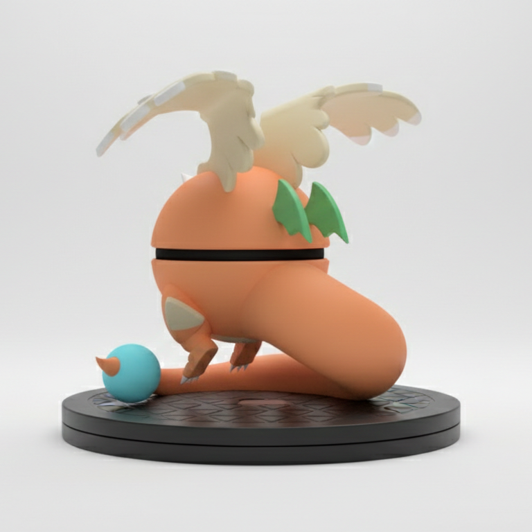 Pokemon Character Design- 3D Printed Pokeball- Mega Dragonite- Unique Display Collectible