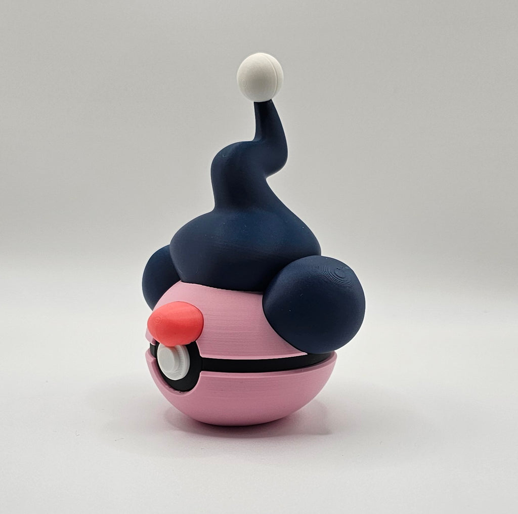 Pokemon Character Design- 3D Printed Pokeball- Mime Jr- Unique Display Collectible