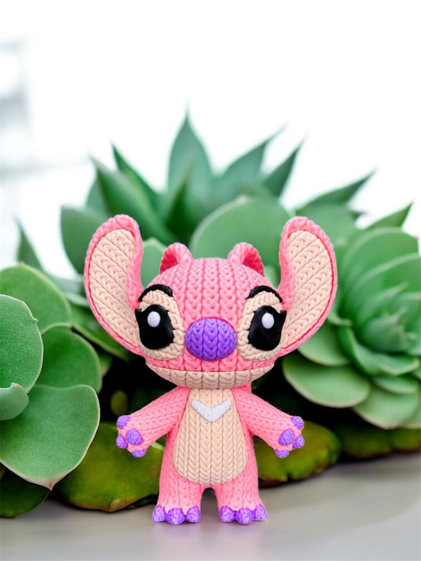 Knitted Design - 3D Printed Lilo & Stitch Inspired Character Figures - Unique Display Collectible